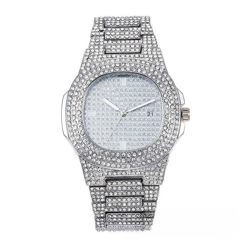 Men's Steel Strap Hip - hop Roman Quartz Watch - Oopsdadforgot.com