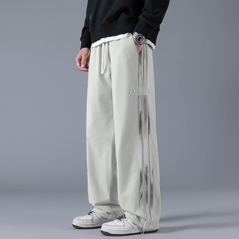 Mens Three - Stripe Sweatpants Spring American High - Street Style Joggers - Oopsdadforgot.com