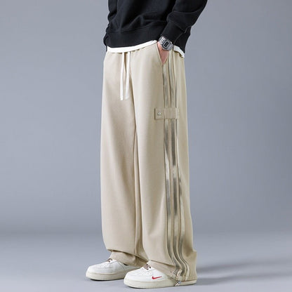 Mens Three - Stripe Sweatpants Spring American High - Street Style Joggers - Oopsdadforgot.com