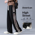 Mens Three - Stripe Sweatpants Spring American High - Street Style Joggers - Oopsdadforgot.com