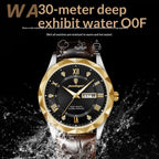 Mens Watch Leather Strap Quartz Movement - Oopsdadforgot.com