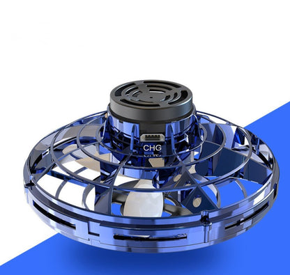 Mini Fingertip Gyro Interactive Decompression Toy Drone LED UFO Type Flying Helicopter Spinner Toy Kids - Oopsdadforgot.com