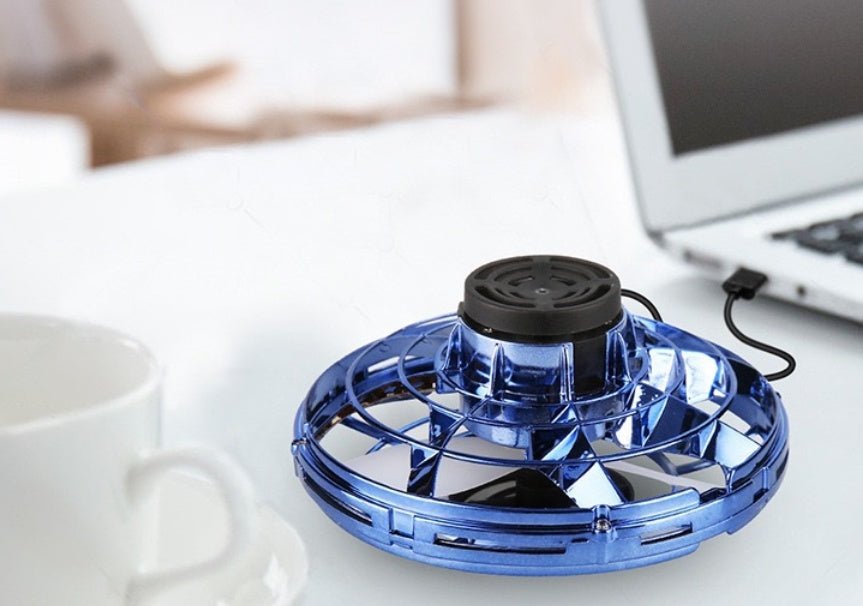 Mini Fingertip Gyro Interactive Decompression Toy Drone LED UFO Type Flying Helicopter Spinner Toy Kids - Oopsdadforgot.com