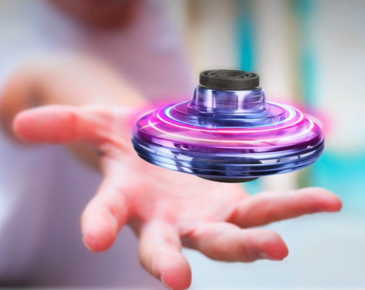 Mini Fingertip Gyro Interactive Decompression Toy Drone LED UFO Type Flying Helicopter Spinner Toy Kids - Oopsdadforgot.com
