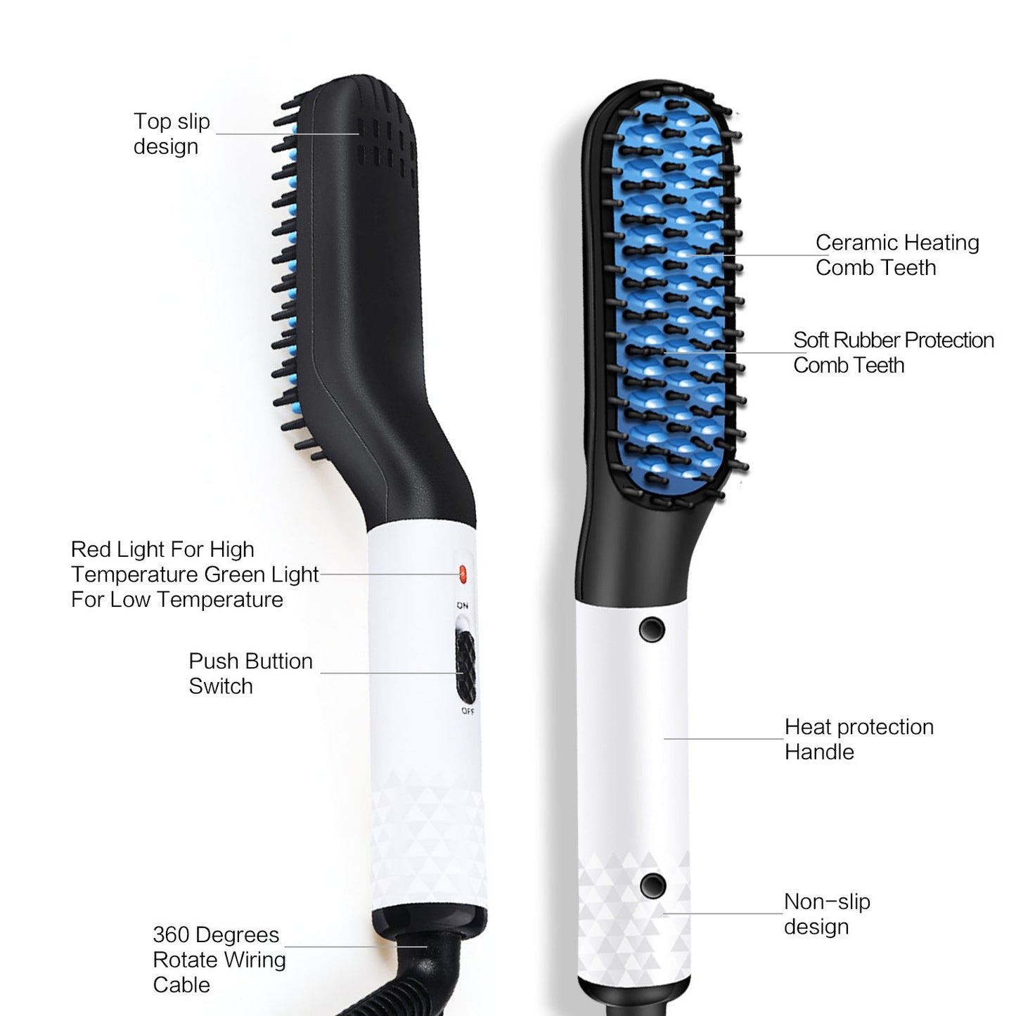Multifunctional Hair Straightener Hair Comb Brush Men Beard Straightener Straightening - Oopsdadforgot.com