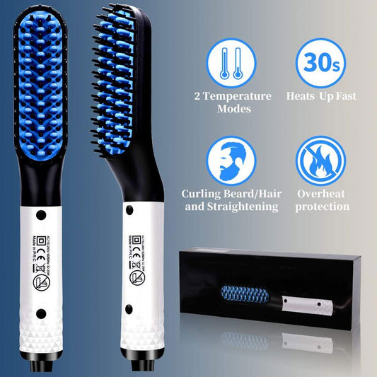 Multifunctional Hair Straightener Hair Comb Brush Men Beard Straightener Straightening - Oopsdadforgot.com