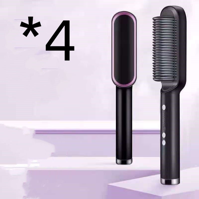 New 2 In 1 Hair Straightener Hot Comb Negative Ion Curling Tong Dual - purpose Electric Hair Brush - Oopsdadforgot.com