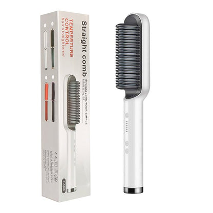 New 2 In 1 Hair Straightener Hot Comb Negative Ion Curling Tong Dual - purpose Electric Hair Brush - Oopsdadforgot.com