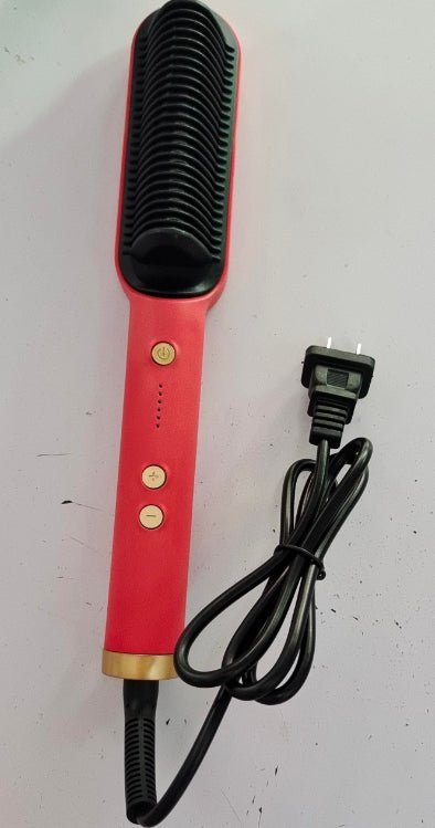 New 2 In 1 Hair Straightener Hot Comb Negative Ion Curling Tong Dual - purpose Electric Hair Brush - Oopsdadforgot.com