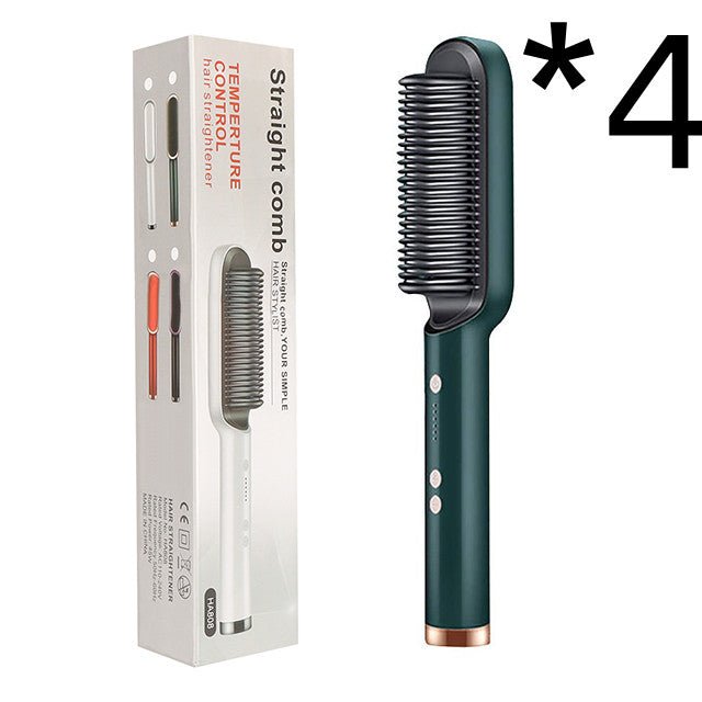 New 2 In 1 Hair Straightener Hot Comb Negative Ion Curling Tong Dual - purpose Electric Hair Brush - Oopsdadforgot.com
