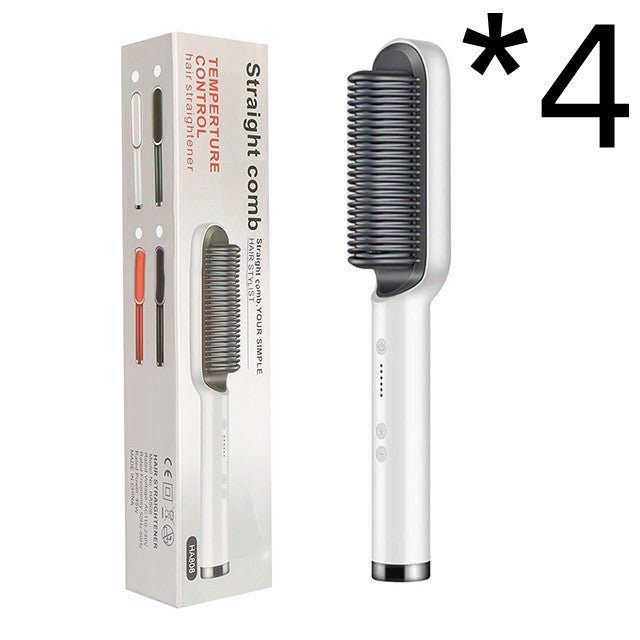 New 2 In 1 Hair Straightener Hot Comb Negative Ion Curling Tong Dual - purpose Electric Hair Brush - Oopsdadforgot.com