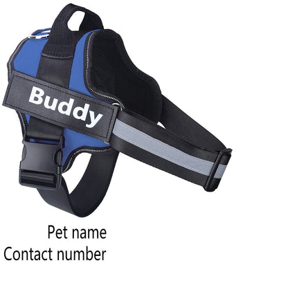 Personalized Dog Harness NO PULL Reflective Breathable Adjustable Pet Harness Vest For Small Large Dog Custom Patch Pet Supplies - Oopsdadforgot.com
