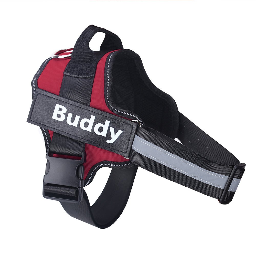 Personalized Dog Harness NO PULL Reflective Breathable Adjustable Pet Harness Vest For Small Large Dog Custom Patch Pet Supplies - Oopsdadforgot.com