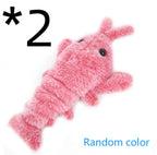 Pet Toys Electric Jumping Shrimp USB Charging Simulation Lobster Funny Cat Plush Pets Toy - Oopsdadforgot.com