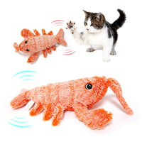 Pet Toys Electric Jumping Shrimp USB Charging Simulation Lobster Funny Cat Plush Pets Toy - Oopsdadforgot.com