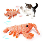 Pet Toys Electric Jumping Shrimp USB Charging Simulation Lobster Funny Cat Plush Pets Toy - Oopsdadforgot.com