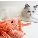 Pet Toys Electric Jumping Shrimp USB Charging Simulation Lobster Funny Cat Plush Pets Toy - Oopsdadforgot.com