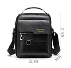 Popular Men's Messenger Bag One Shoulder Retro Business Backpack PU Leather Flaps Crossbody Bags Business Flap Male Solid Travel Bag - Oopsdadforgot.com