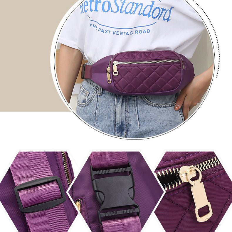 Rhombus Fanny Packs For Women Crossbody Waist Bags For Sports Hiking Cycling Running - Oopsdadforgot.com