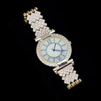 Roman Pattern Diamond - embedded Women's Watch Jewelry Gift Set Bracelet Watch Women's Light Luxury Full Diamond Good - looking - Oopsdadforgot.com