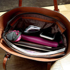 Simple Oil Wax Leather Messenger Shoulder Bags Women's High Capacity Portable Tote Bag - Oopsdadforgot.com