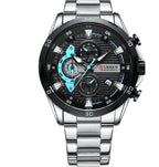 Six - hand Steel - band Round Quartz Watch A Stylish Timepiece - Oopsdadforgot.com