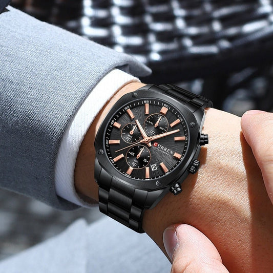 Six - hand Waterproof Business Mens Watch With A Calendar - Oopsdadforgot.com