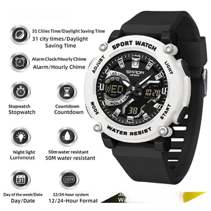 Students Dual - display Luminous Chronograph Watch For Hiking - Oopsdadforgot.com