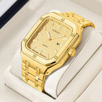 Stylish Mens Stainless Steel Square Watch - Oopsdadforgot.com