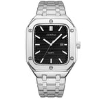 Stylish Mens Stainless Steel Square Watch - Oopsdadforgot.com
