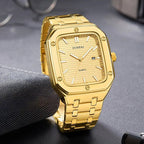 Stylish Mens Stainless Steel Square Watch - Oopsdadforgot.com