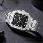 Stylish Mens Stainless Steel Square Watch - Oopsdadforgot.com