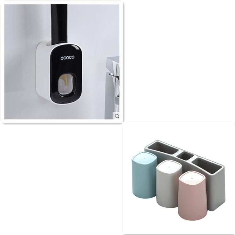 Wall Mounted Automatic Toothpaste Holder Bathroom Accessories Set Dispenser - Oopsdadforgot.com