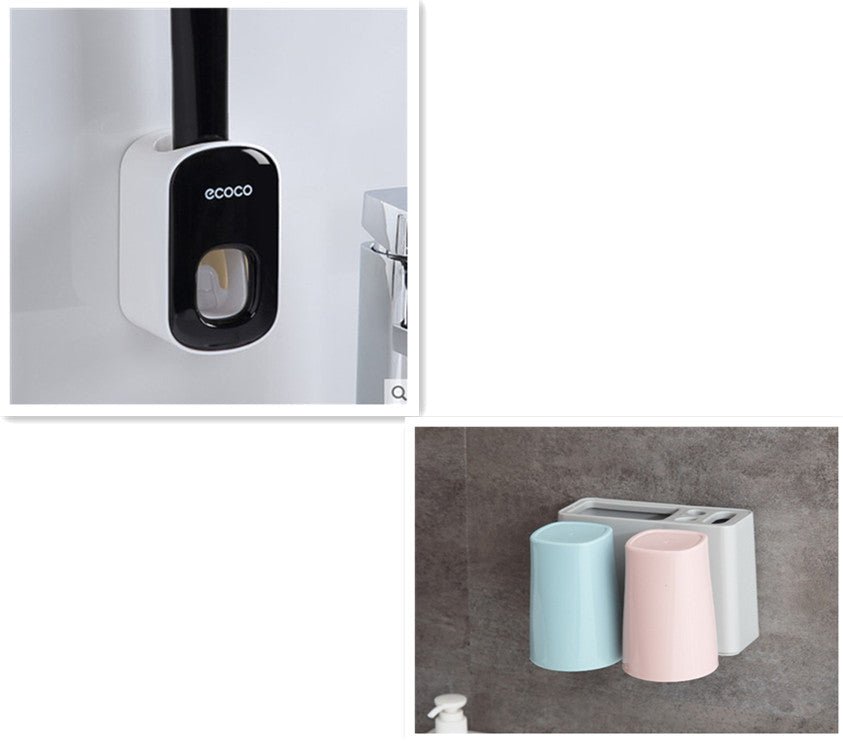 Wall Mounted Automatic Toothpaste Holder Bathroom Accessories Set Dispenser - Oopsdadforgot.com