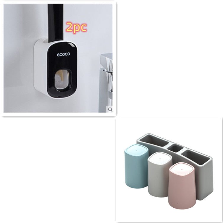Wall Mounted Automatic Toothpaste Holder Bathroom Accessories Set Dispenser - Oopsdadforgot.com