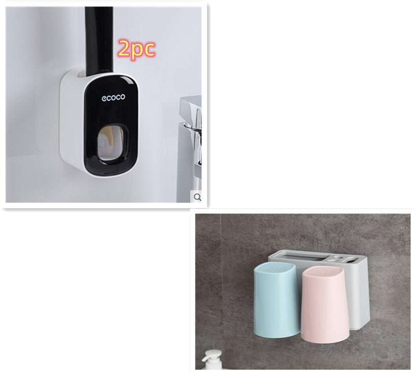 Wall Mounted Automatic Toothpaste Holder Bathroom Accessories Set Dispenser - Oopsdadforgot.com