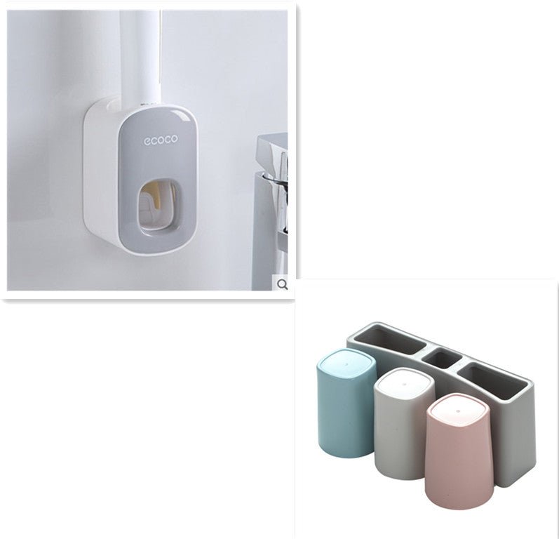 Wall Mounted Automatic Toothpaste Holder Bathroom Accessories Set Dispenser - Oopsdadforgot.com