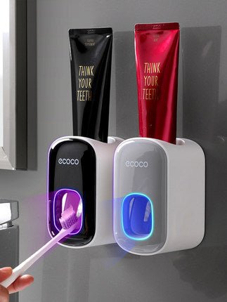Wall Mounted Automatic Toothpaste Holder Bathroom Accessories Set Dispenser - Oopsdadforgot.com