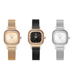 Watch Women's Square Mesh Belt With Diamond Watch - Oopsdadforgot.com