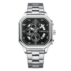 Waterproof Square Couples Multifunctional Calendar Steel - Strap Fashion Watch - Oopsdadforgot.com