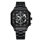 Waterproof Square Couples Multifunctional Calendar Steel - Strap Fashion Watch - Oopsdadforgot.com