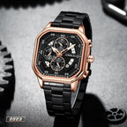 Waterproof Square Couples Multifunctional Calendar Steel - Strap Fashion Watch - Oopsdadforgot.com