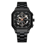 Waterproof Square Couples Multifunctional Calendar Steel - Strap Fashion Watch - Oopsdadforgot.com