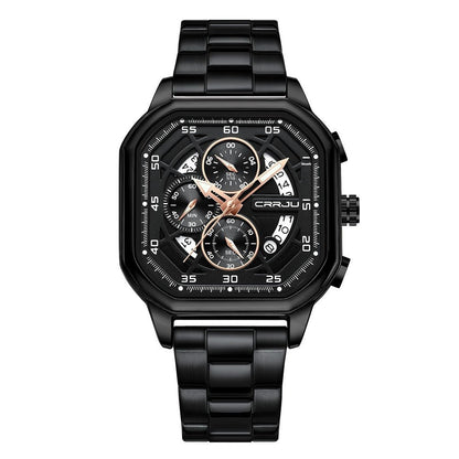 Waterproof Square Couples Multifunctional Calendar Steel - Strap Fashion Watch - Oopsdadforgot.com