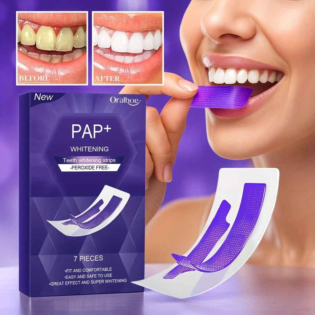 Whitening Teeth Strips Purple Teeth Strips Dry - application - Oopsdadforgot.com