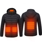 Winter Heated Jacket USB Electric Cotton Coat Zip - up Heater Thermal Clothing Heating Vest For Men - Oopsdadforgot.com