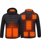 Winter Heated Jacket USB Electric Cotton Coat Zip - up Heater Thermal Clothing Heating Vest For Men - Oopsdadforgot.com