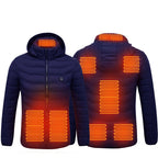 Winter Heated Jacket USB Electric Cotton Coat Zip - up Heater Thermal Clothing Heating Vest For Men - Oopsdadforgot.com