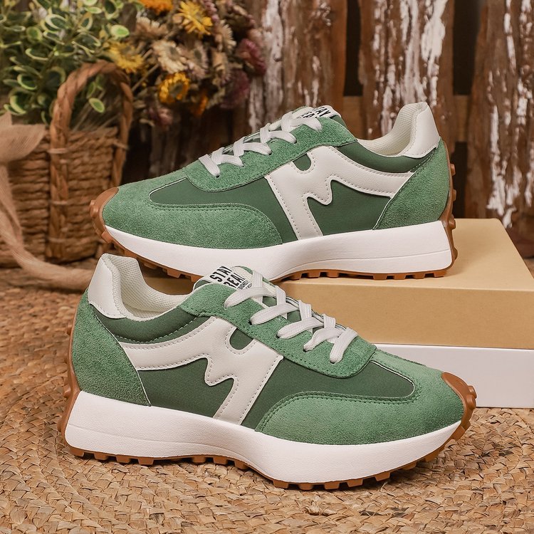 Womens Chunky - Soled Sneakers Lace - up Casual Shoes - Oopsdadforgot.com