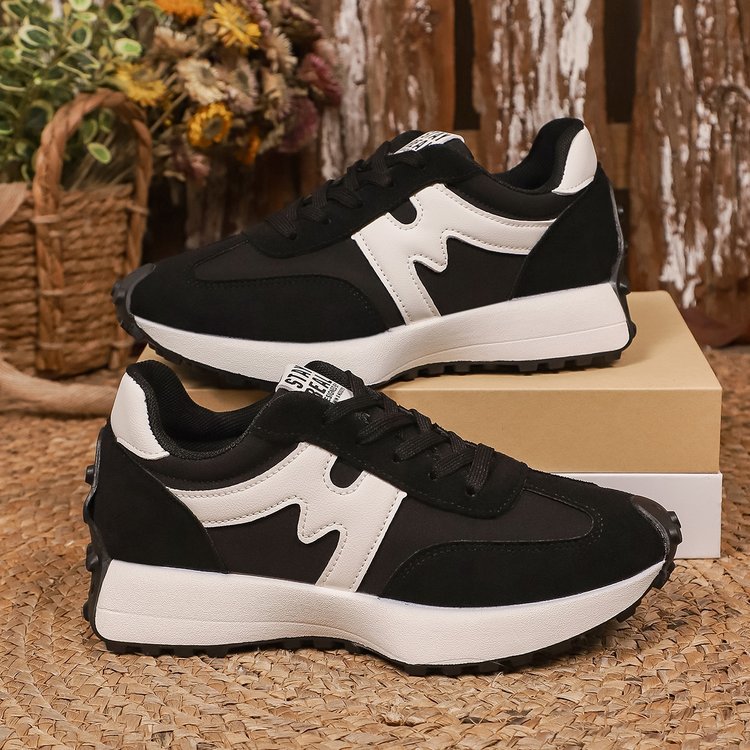 Womens Chunky - Soled Sneakers Lace - up Casual Shoes - Oopsdadforgot.com
